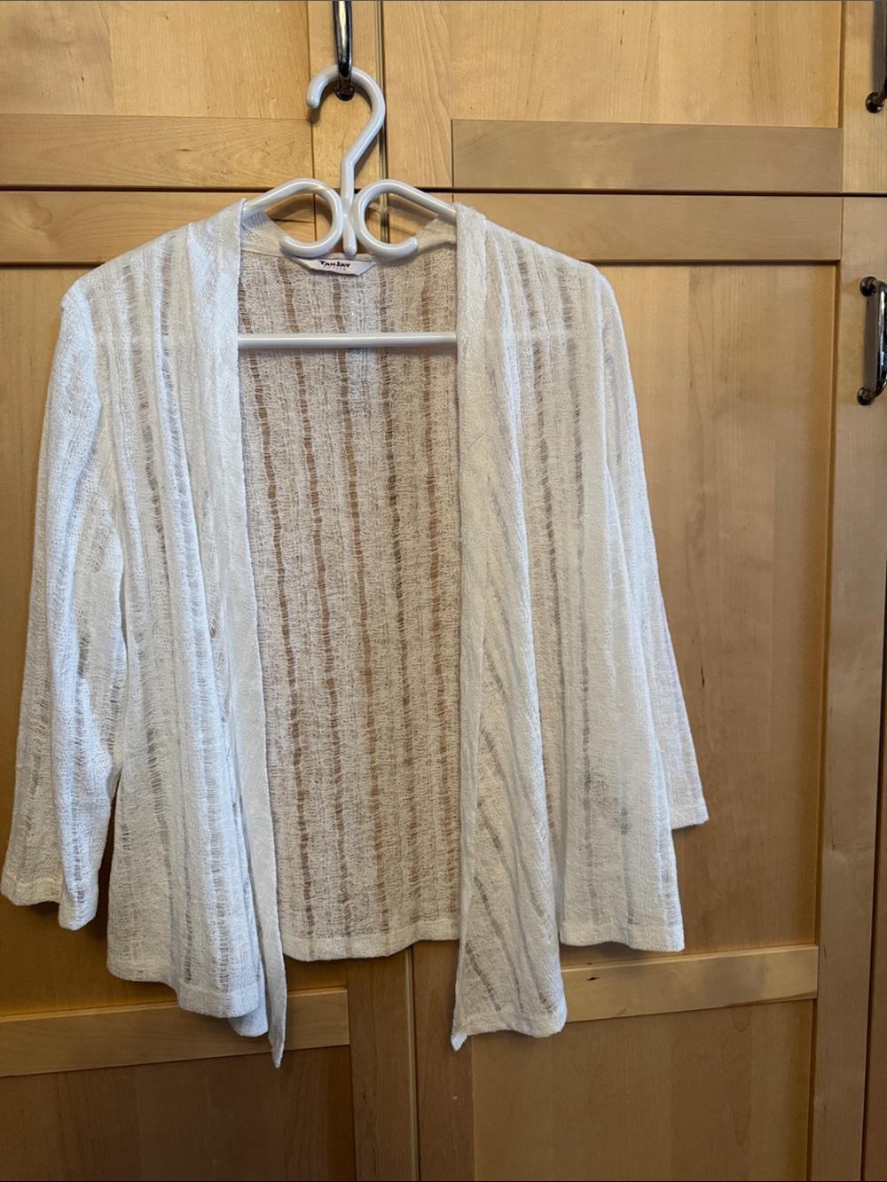 Open-Front White Lightweight Women's Cardigan
